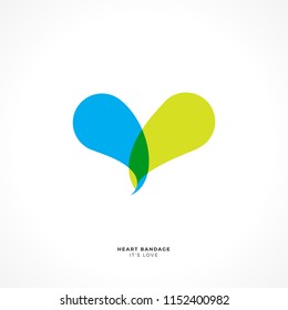 abstract Heart icon from green and blue liquid