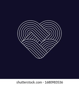 Abstract Heart Icon. Line Design, Editable Strokes. Logo Design Element. Vector Illustration EPS 10