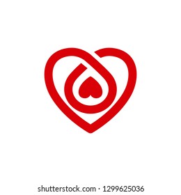 Abstract heart icon shape vector design illustration. Love, health or doctor and relations symbol, Heart vector logo, heart together icons