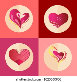 Abstract Heart Icons 