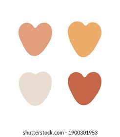 Resumen vector aislado del corazón, afiche del amor del boho, elementos del día de las valentinas