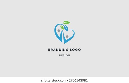 Concepto de diseño de logotipo de hoja de corazón Abstractas