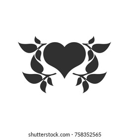 Abstract heart and leaf logo template.
