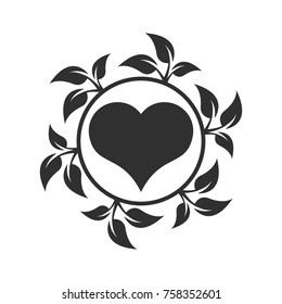 Abstract heart and leaf logo template.
