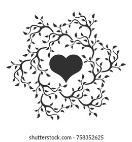 Abstract heart and leaf logo template.
