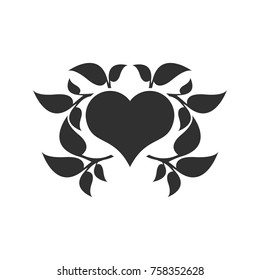 Abstract heart and leaf logo template.
