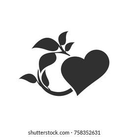 Abstract heart and leaf logo template.
