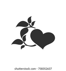 Abstract heart and leaf logo template.
