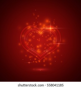 Abstract heart from lights. Vector illustration