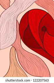 Abstract heart from lines