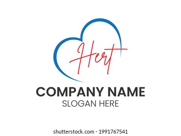 Abstract heart logo combination. Premium love logotype design template.