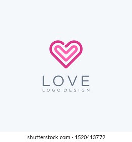 Abstract heart logo design icon vector