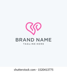 Abstract heart logo design icon vector