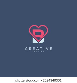 Abstract Heart Logo Design. Initial B Letter Concept.