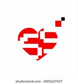 Abstract heart logo design with letter SS.