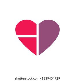 Abstract heart logo design, part of love concept