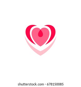 Abstract Heart Logo Design Template. Love And Care Logo Design