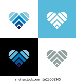 Abstract heart logo icon design template elements, vector love symbol