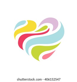 Abstract Heart logo. Valentines Day design. Vector illustration.