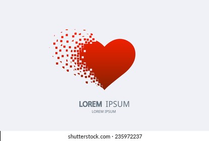 Abstract heart logo. Vector logotype design.