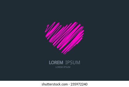 Abstract heart logo. Vector logotype design.