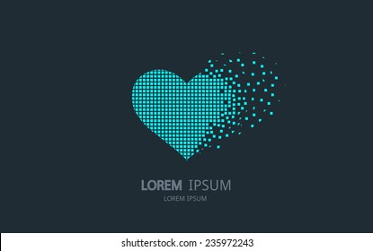 Abstract heart logo. Vector logotype design.