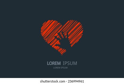 Abstract heart logo. Vector logotype design.