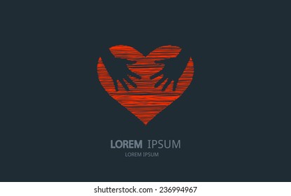 Abstract heart logo. Vector logotype design.
