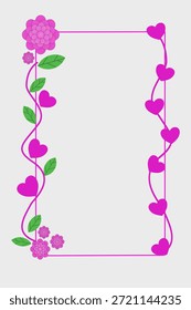 Fondo Abstractas del marco del amor del corazón Fondo blanco con las flores rosadas y los corazones rosados.