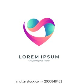 Abstract heart or love gradient logo