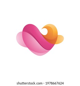 Abstract Heart Love Logo with Gradient Color