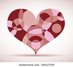Abstract heart made from circle pieces