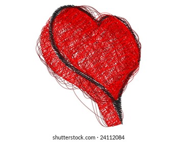 abstract heart made with lines