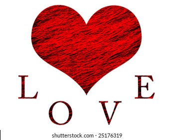 abstract heart made with lines