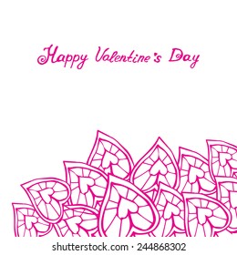 Abstract heart from many pink elements