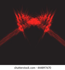 Abstract heart on a black background red