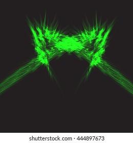 Abstract heart on a black background green