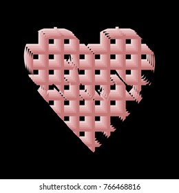 abstract heart on black background,vector illustration