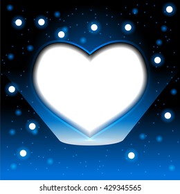Abstract heart on dark blue background