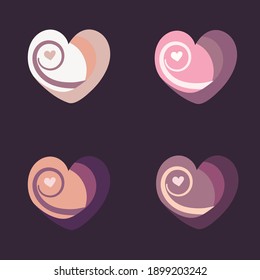 abstract heart on violet background pattern