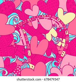 Abstract heart pattern. A cheerful festive colorful pattern. for Valentine's Day, wedding, favorite people, for photos.