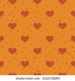 Abstract heart pattern, dots and hearts seamless design