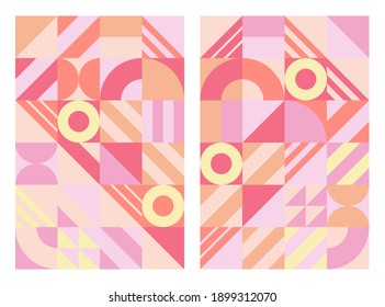 Abstract heart pattern geometric shapes, scandinavian style, valentine’s day. Design conceptual background images for card, poster, flyer, book cover, website, wallpaper. Vector illustration.