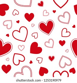 Abstract heart pattern isolated on white background seamless for concept Valentines day design.