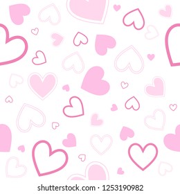 Abstract heart pattern isolated on white background seamless for concept Valentines day design.