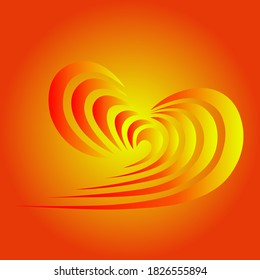 
abstract heart pattern in orange and yellow colors