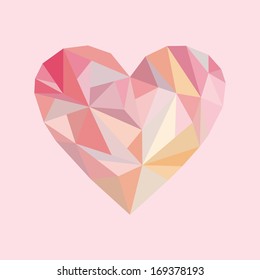 Abstract heart at pink background in vector