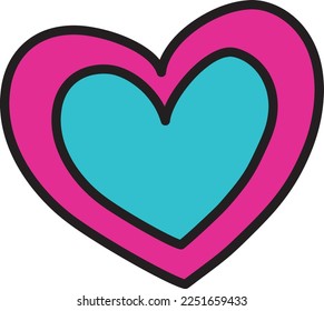 Abstract heart pop art style
