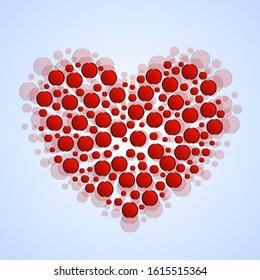 Abstract heart of red circles. Valentine's Day symbol
