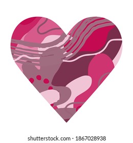 .Abstract heart. Red abstract silhouette in the shape of a heart. Design for Valentine's Day, wedding, medicine. Vector